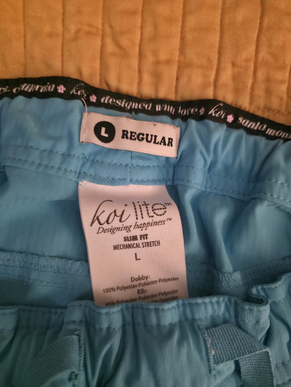 Koi Lite Womens Scrub Pants Light Teal Size Large Regular - Picture 3 of 3